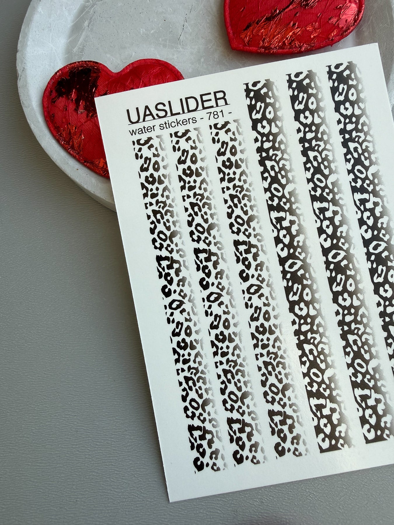 Leopard Nail Decals — Black & White Cheetah Print Strips | 781 - UASLIDER
