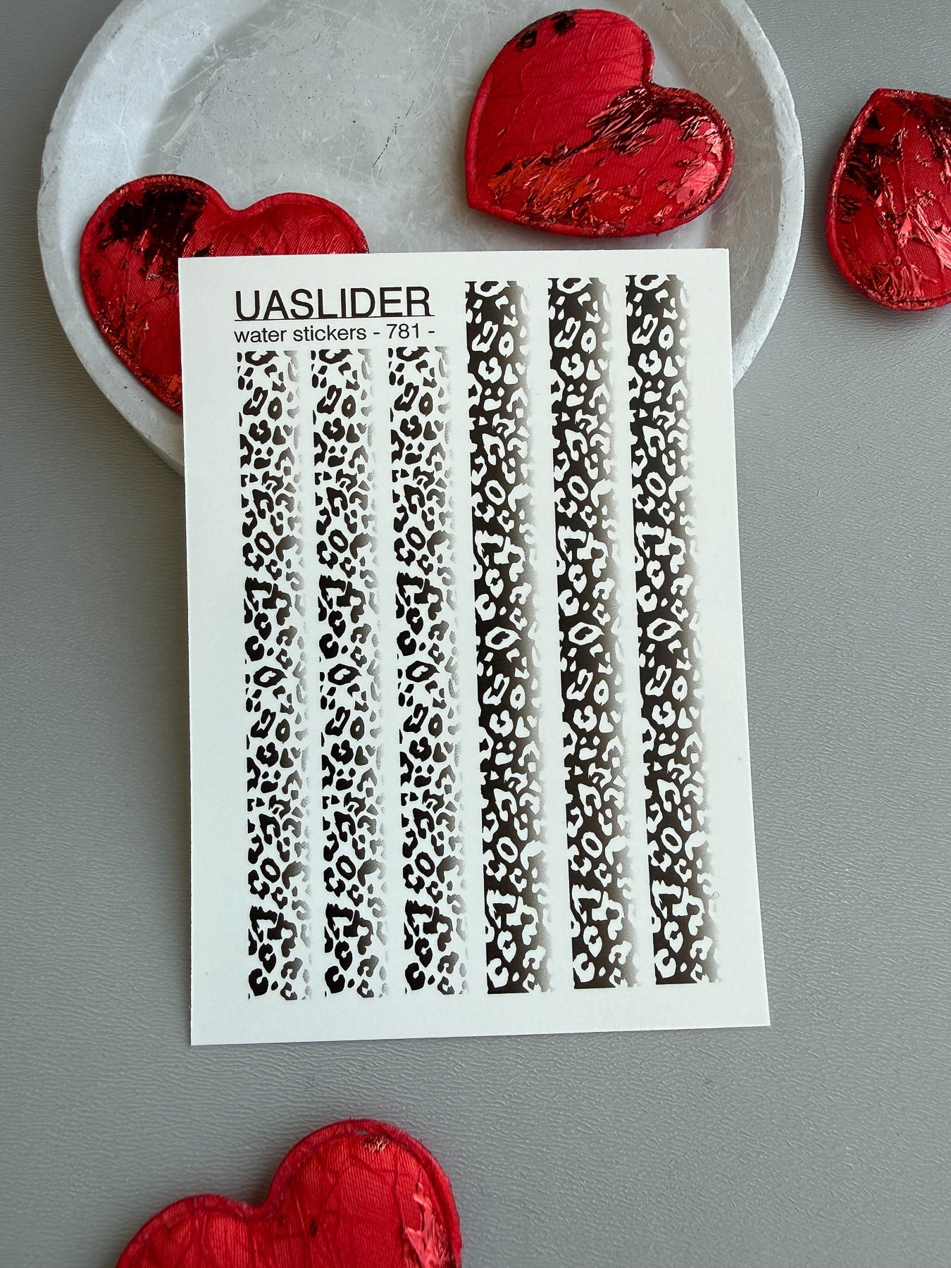Leopard Nail Decals — Black & White Cheetah Print Strips | 781 - UASLIDER