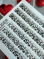 Leopard Nail Decals — Black & White Cheetah Print Strips | 781 - UASLIDER