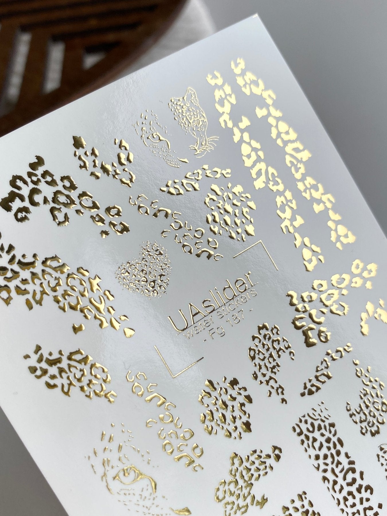 Leopard Nail Decals — Gold Foil Animal Print & Cheetah | Fg - 187 - UASLIDER