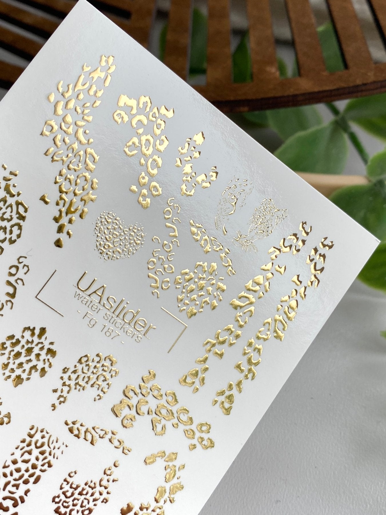 Leopard Nail Decals — Gold Foil Animal Print & Cheetah | Fg - 187 - UASLIDER