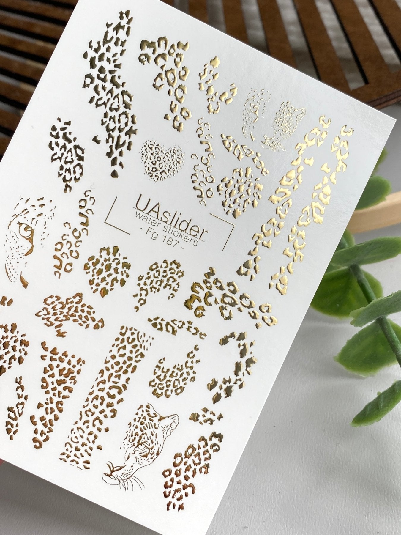 Leopard Nail Decals — Gold Foil Animal Print & Cheetah | Fg - 187 - UASLIDER
