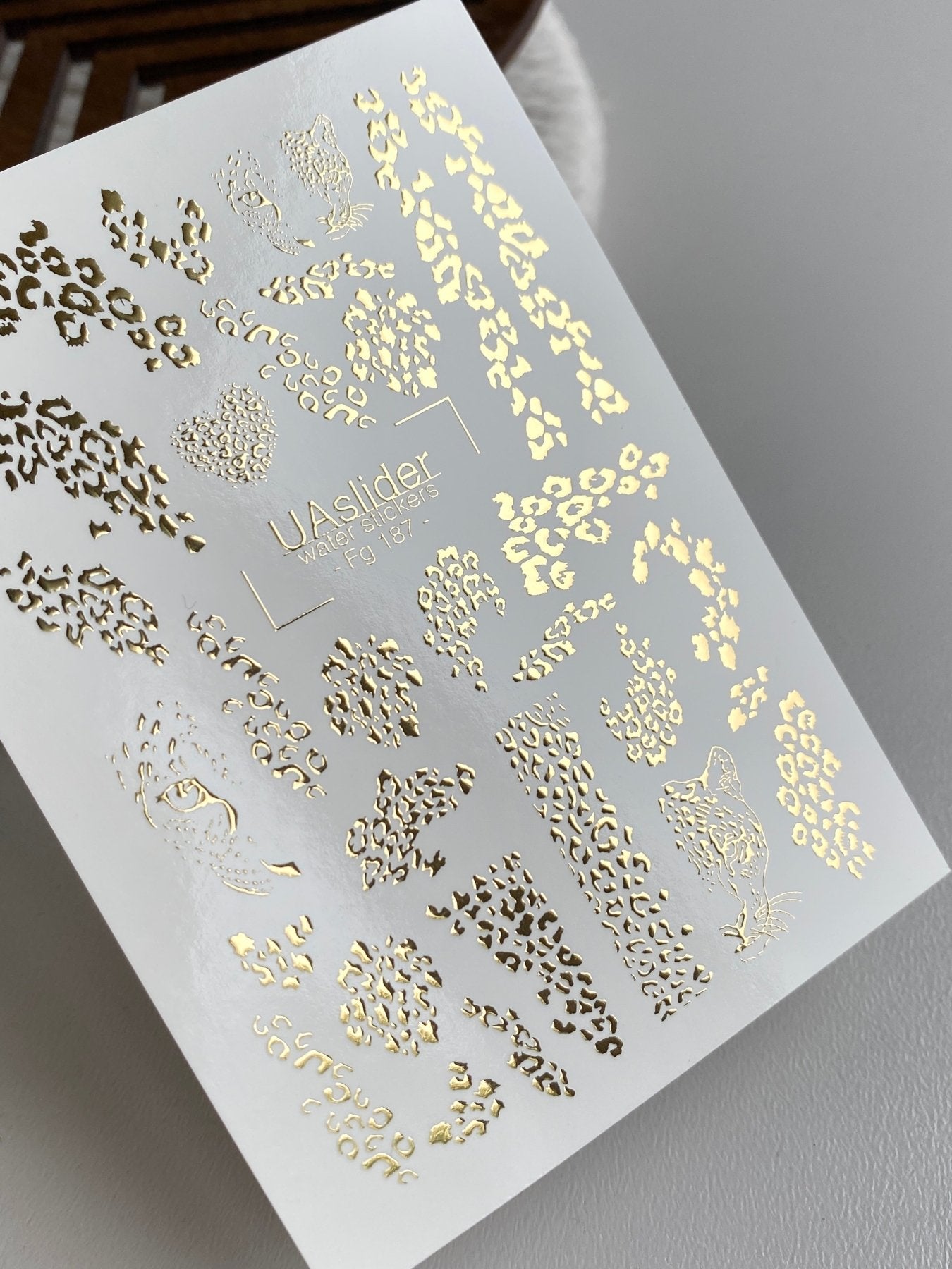 Leopard Nail Decals — Gold Foil Animal Print & Cheetah | Fg - 187 - UASLIDER