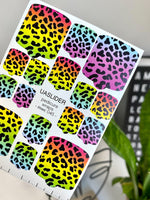 Leopard Pedicure Nail Wraps — Neon Rainbow Animal Print | MWC-045 - UASLIDER