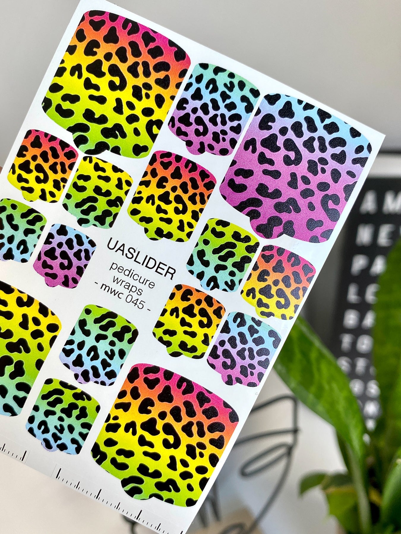 Leopard Pedicure Nail Wraps — Neon Rainbow Animal Print | MWC-045 - UASLIDER