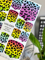 Leopard Pedicure Nail Wraps — Neon Rainbow Animal Print | MWC-045 - UASLIDER