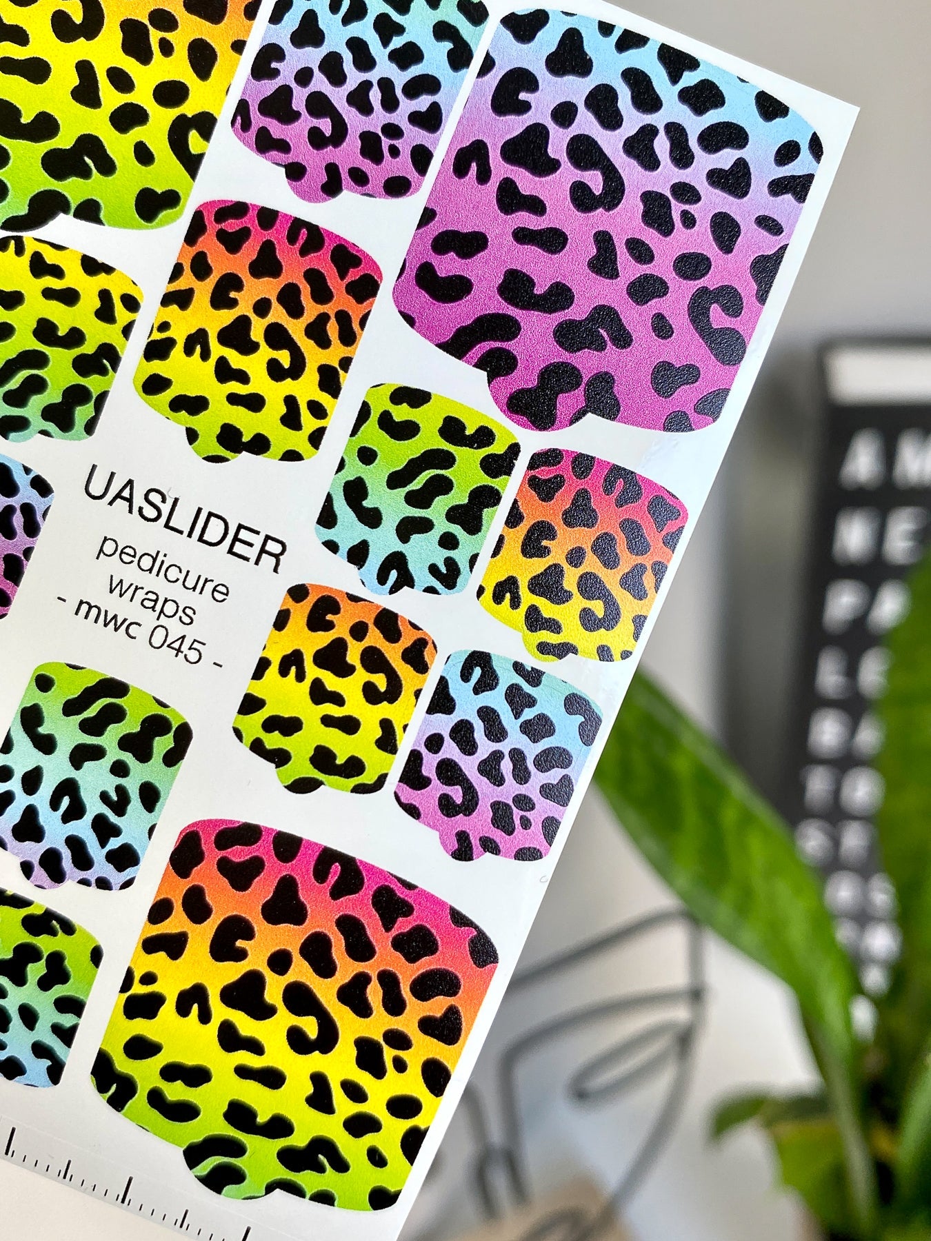 Leopard Pedicure Nail Wraps — Neon Rainbow Animal Print | MWC-045 - UASLIDER