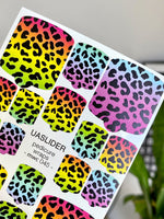 Leopard Pedicure Nail Wraps — Neon Rainbow Animal Print | MWC-045 - UASLIDER