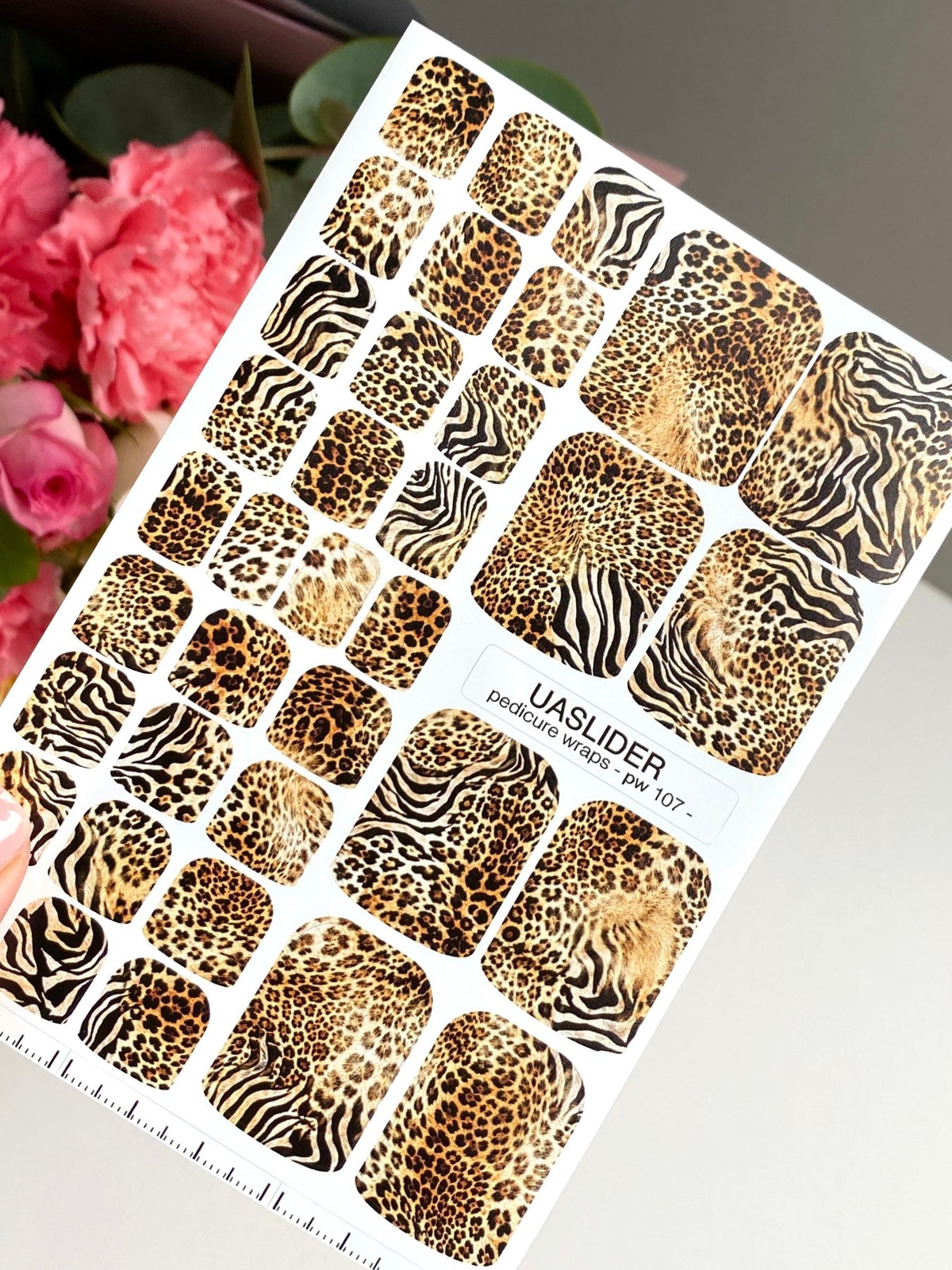 Leopard & Zebra Pedicure Wraps — Mixed Animal Print | pw-107 - UASLIDER