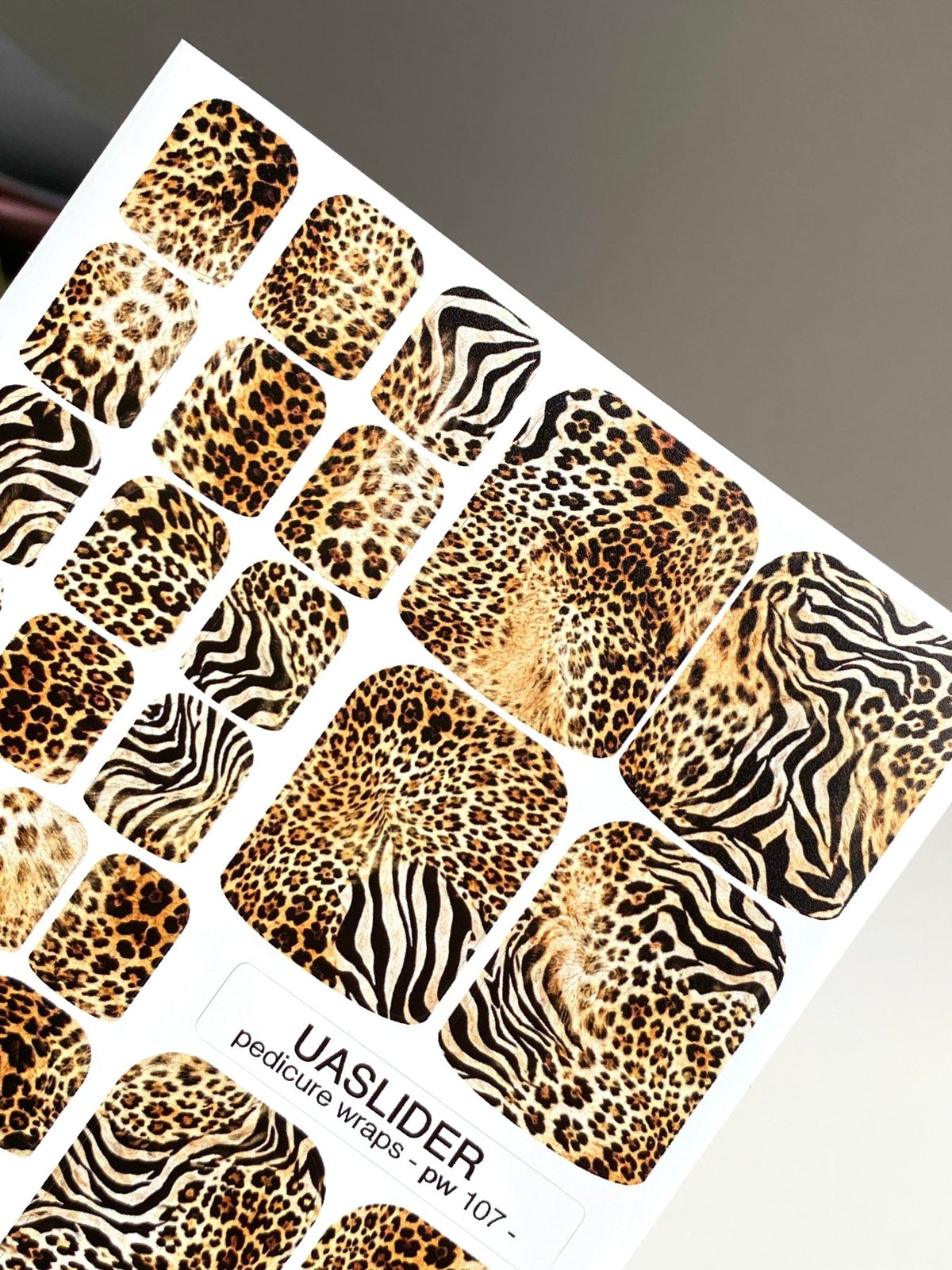 Leopard & Zebra Pedicure Wraps — Mixed Animal Print | pw-107 - UASLIDER