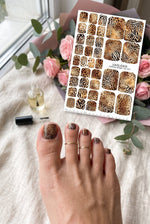 Leopard & Zebra Pedicure Wraps — Mixed Animal Print | pw-107 - UASLIDER