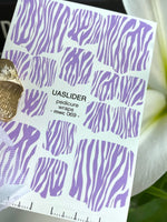 Lilac Zebra Pedicure Nail Wraps — Purple & White Animal Print | MWC-069 - UASLIDER