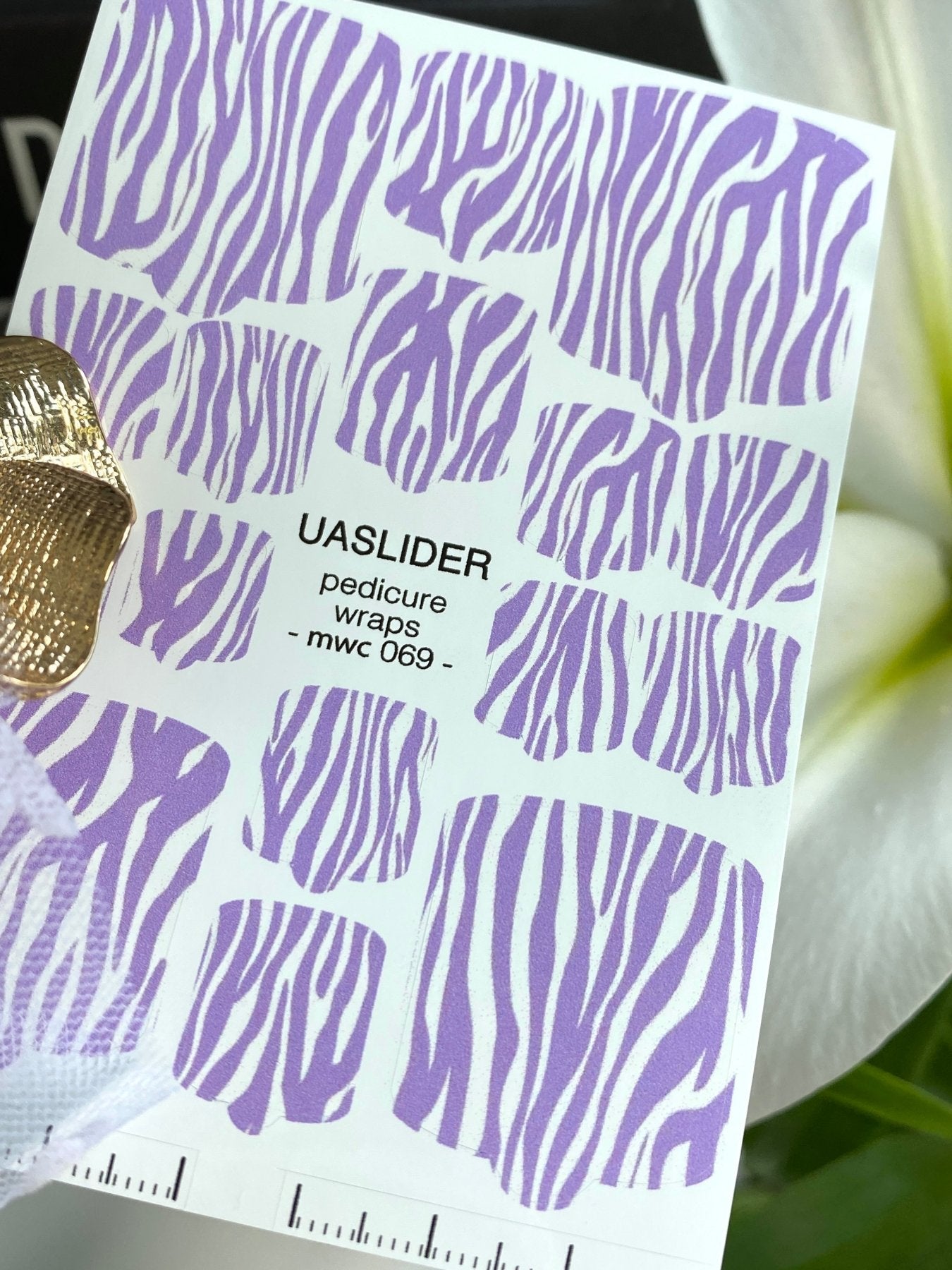 Lilac Zebra Pedicure Nail Wraps — Purple & White Animal Print | MWC-069 - UASLIDER