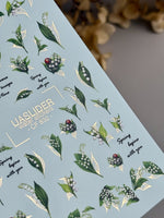 Lily of the Valley Nail Decals — Spring Botanicals & Gold Foil | CF - 832 - UASLIDER