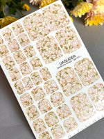 Line Art Magnolia Pedicure Nail Wraps — Shimmer on Textured Paper | PW-070 - UASLIDER