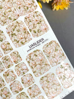 Line Art Magnolia Pedicure Nail Wraps — Shimmer on Textured Paper | PW-070 - UASLIDER