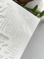 Line Art Nail Decals — Gold Foil Brushstrokes & Quotes | Fg - 231 - UASLIDER