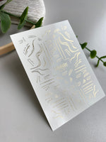 Line Art Nail Decals — Gold Foil Brushstrokes & Quotes | Fg - 231 - UASLIDER