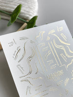Line Art Nail Decals — Gold Foil Brushstrokes & Quotes | Fg - 231 - UASLIDER