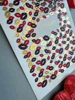 Lips Print Nail Decals — Kiss Print Pattern Gold Foil | CF - 807 - UASLIDER