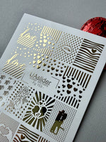Love Pattern Nail Decals — Gold Foil Hearts & Textures | Fg - 153 - UASLIDER