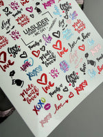 Love Text Nail Decals — XOXO, Made With Love, Family | MC-041 - UASLIDER