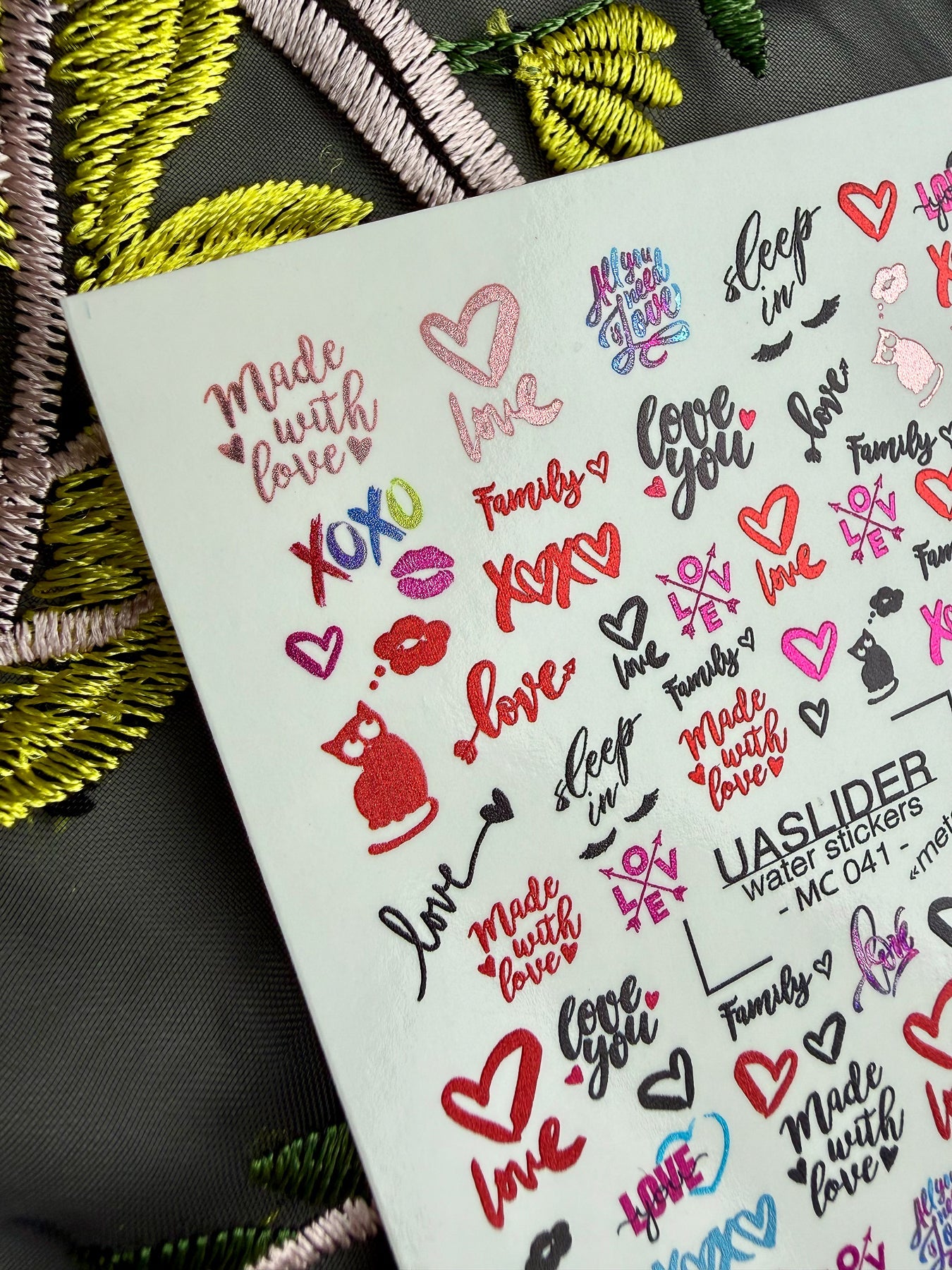 Love Text Nail Decals — XOXO, Made With Love, Family | MC-041 - UASLIDER