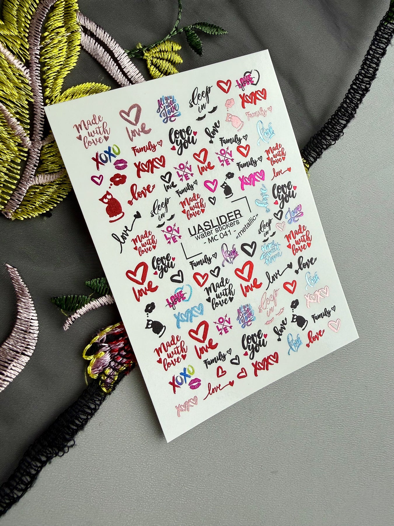 Love Text Nail Decals — XOXO, Made With Love, Family | MC-041 - UASLIDER