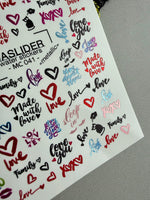 Love Text Nail Decals — XOXO, Made With Love, Family | MC-041 - UASLIDER