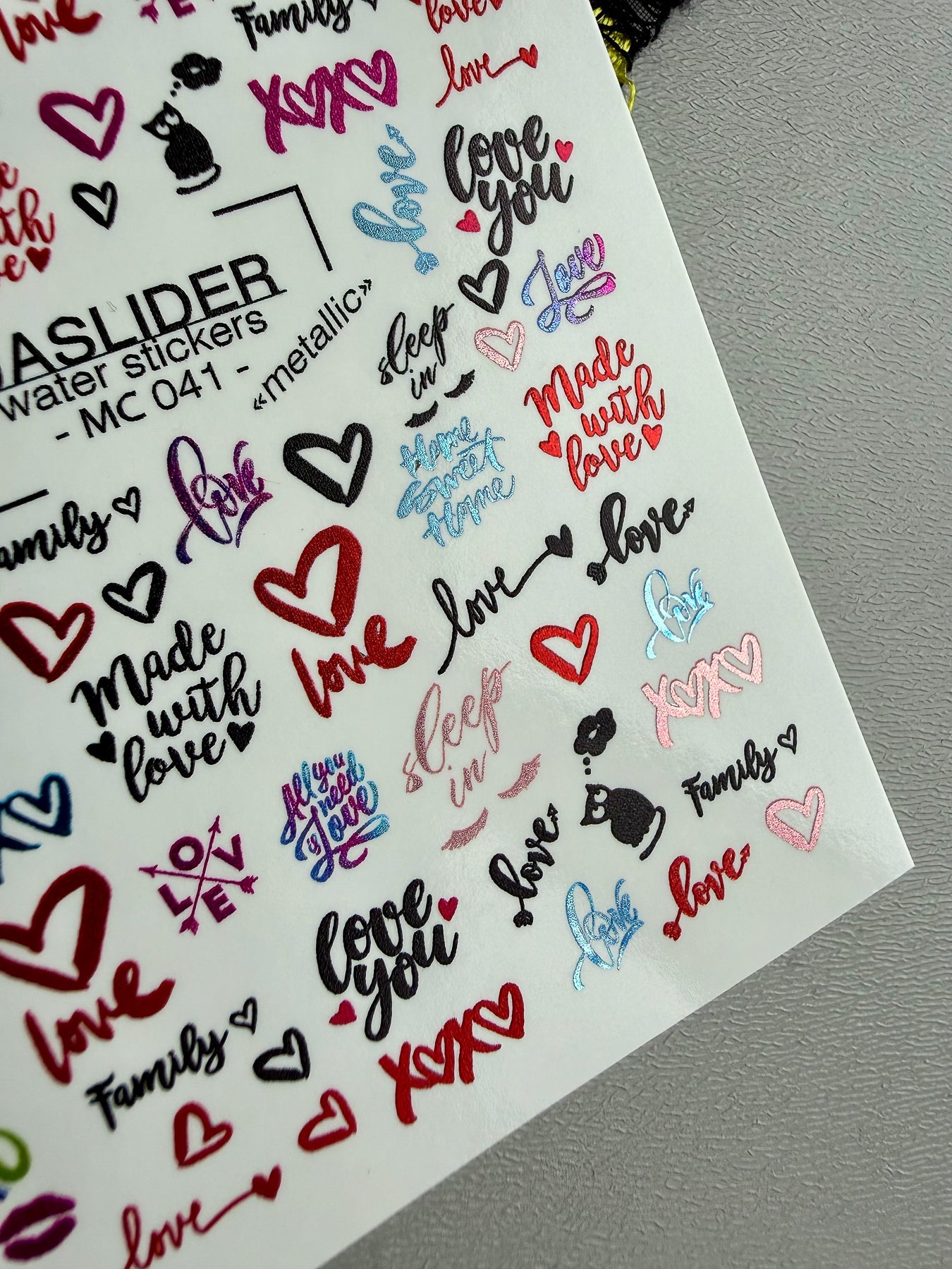 Love Text Nail Decals — XOXO, Made With Love, Family | MC-041 - UASLIDER
