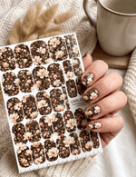 Magnolia Manicure Wraps — Dark Botanical Floral | mw-050 - UASLIDER