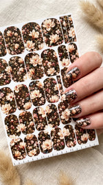 Magnolia Manicure Wraps — Dark Botanical Floral | mw-050 - UASLIDER