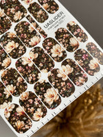 Magnolia Manicure Wraps — Dark Botanical Floral | mw-050 - UASLIDER