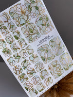 Magnolia Pedicure Nail Wraps — Gold Foil Botanical | pwg-069 - UASLIDER