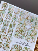 Magnolia Pedicure Nail Wraps — Gold Foil Botanical | pwg-069 - UASLIDER