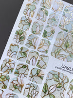 Magnolia Pedicure Nail Wraps — Gold Foil Botanical | pwg-069 - UASLIDER