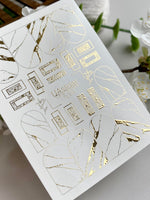 Marble Nail Decals — Gold Foil Stone & Lace Frames | Fg - 233 - UASLIDER