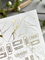 Marble Nail Decals — Gold Foil Stone & Lace Frames | Fg - 233 - UASLIDER