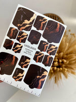 Marble Pedicure Nail Wraps — Black & Copper Wave Art | MWC-010 - UASLIDER
