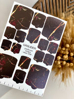 Marble Pedicure Nail Wraps — Black & Crimson Stone | MWC-008 - UASLIDER
