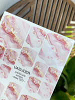 Marble Pedicure Nail Wraps — Blush Pink & Shimmer | MWC-020 - UASLIDER