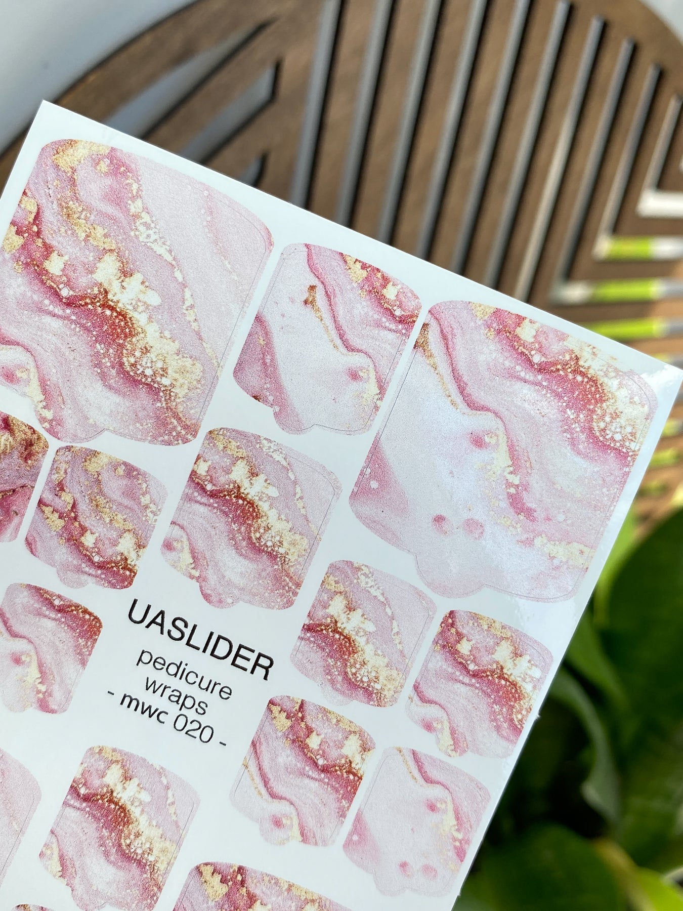Marble Pedicure Nail Wraps — Blush Pink & Shimmer | MWC-020 - UASLIDER