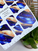 Marble Pedicure Nail Wraps — Cobalt Blue & Bronze Swirl | MWC-017 - UASLIDER