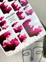 Marble Pedicure Nail Wraps — Crimson & Pink Swirl | MWC-040 - UASLIDER