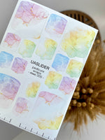 Marble Pedicure Nail Wraps — Pastel Rainbow Watercolor | MWC-005 - UASLIDER