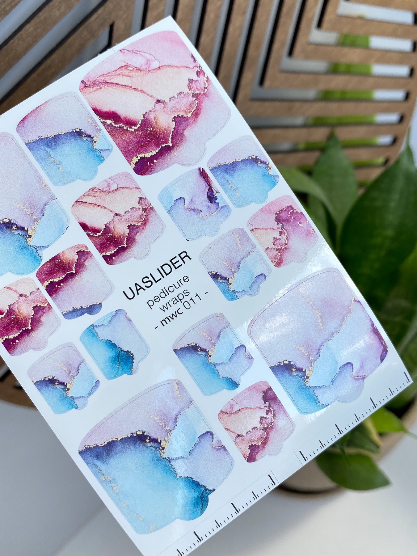 Marble Pedicure Nail Wraps — Pink & Blue Watercolor | MWC-011 - UASLIDER