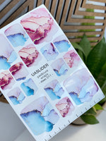 Marble Pedicure Nail Wraps — Pink & Blue Watercolor | MWC-011 - UASLIDER