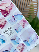 Marble Pedicure Nail Wraps — Pink & Blue Watercolor | MWC-011 - UASLIDER