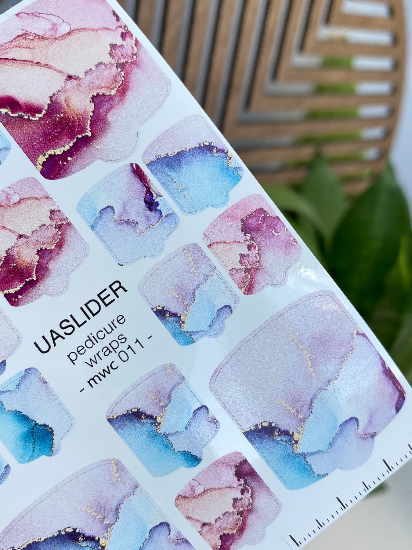 Marble Pedicure Nail Wraps — Pink & Blue Watercolor | MWC-011 - UASLIDER