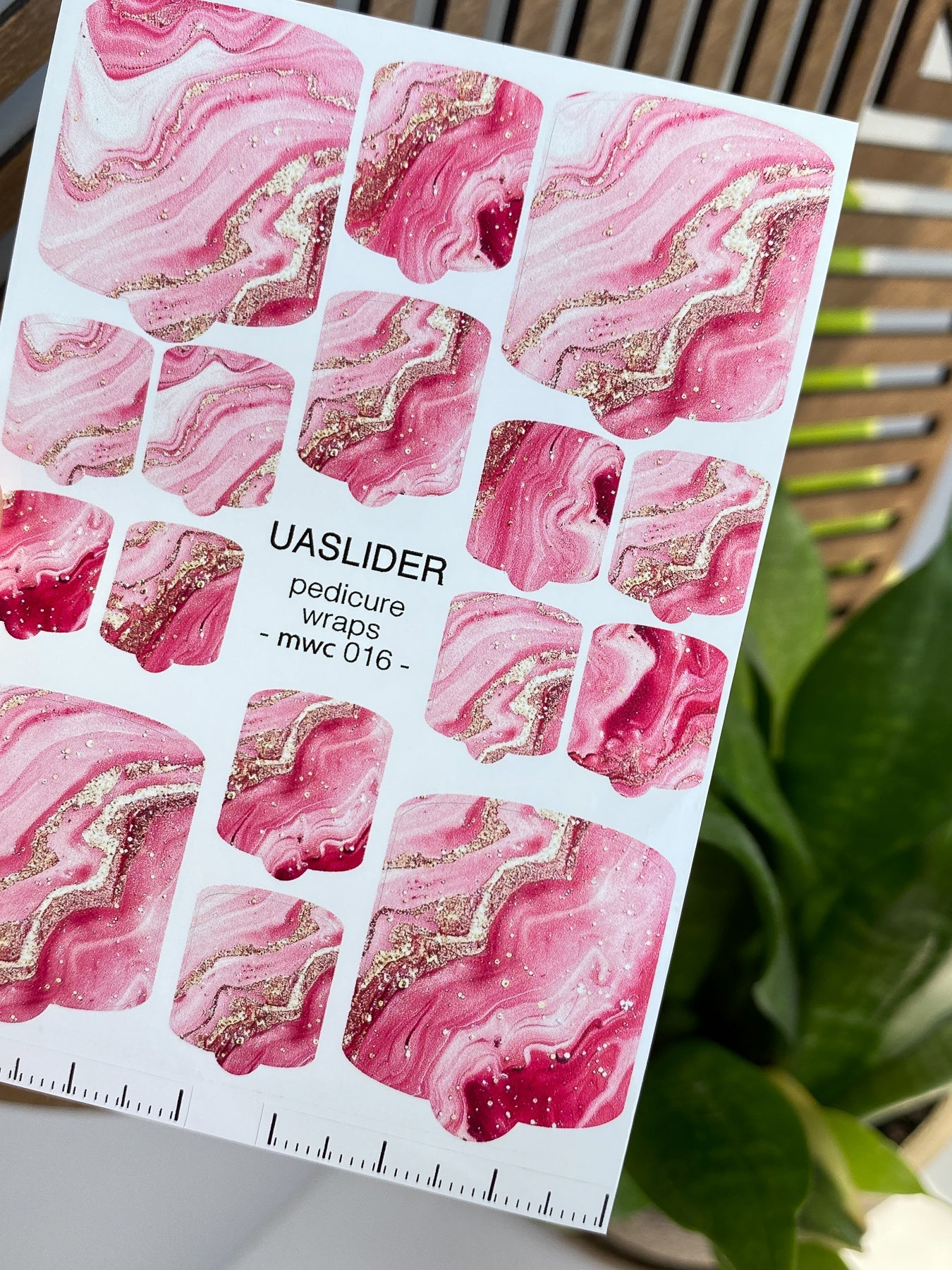 Marble Pedicure Nail Wraps — Pink Swirl & Glitter | MWC-016 - UASLIDER